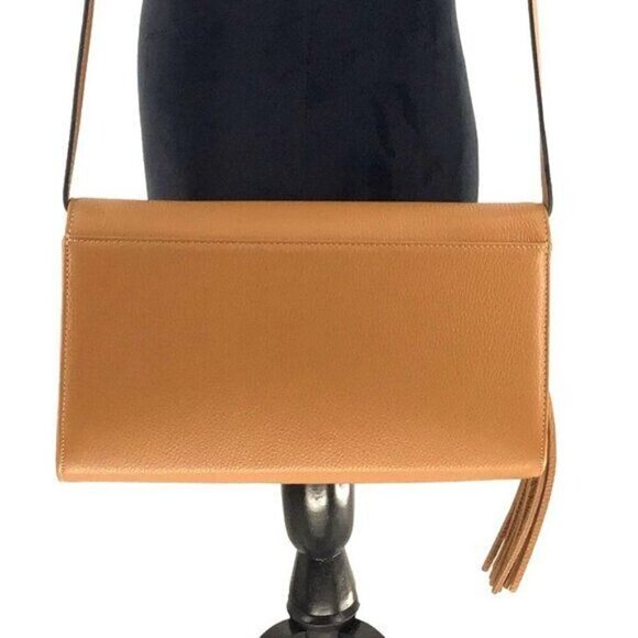 Valentino by Mario Valentino Shoulder Bag Removable Strap Clutch Tassel Pebbled - Picture 4 of 9